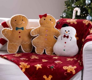 Vánoční dekorační polštář ve tvaru sněhuláka