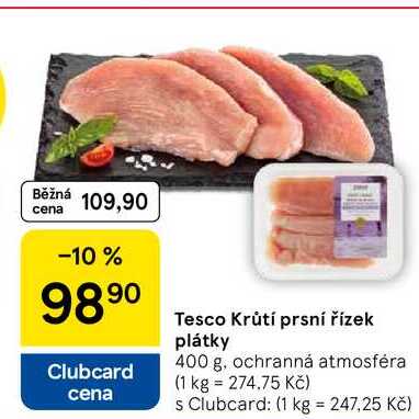 Tesco Krůtí prsní řízek plátky, 400 g 