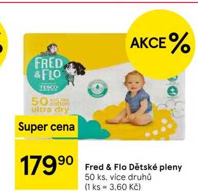 Fred & Flo Dětské pleny, 50 ks, více druhů 