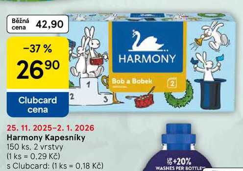 Harmony Kapesníky, 150 ks. 2 vrstvy