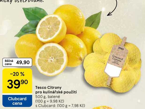 Tesco Citrony pro kulinářské použití, 500 g, balené  
