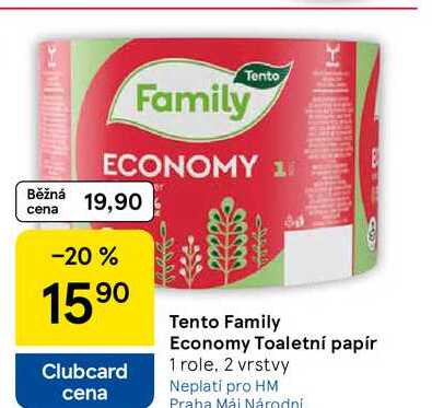 Tento Family Economy Toaletní papír, 1 role. 2 vrstvy  