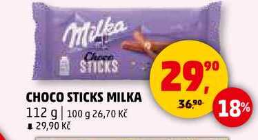 CHOCO STICKS MILKA, 112 g 