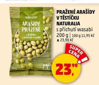PRAŽENÉ ARAŠÍDY V TĚSTÍČKU NATURALIA, 200 g 