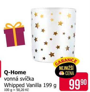 Q-Home vonná svíčka Whipped Vanilla 199 g