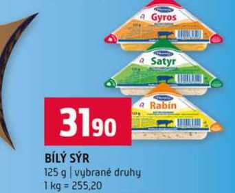 BÍLÝ SÝR 125 g vybrané druhy