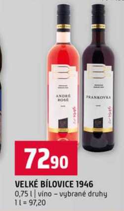VELKÉ BÍLOVICE 0,75l vino vybrané druhy