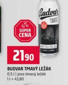 BUDVAR TMAVÝ LEŽÁK 0,5l pivo tmavý ležák 