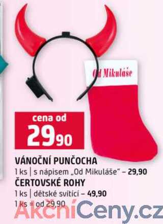 VÁNOČNÍ PUNČOCHA 1 ks s nápisem ČERTOVSKÉ ROHY 1 ks