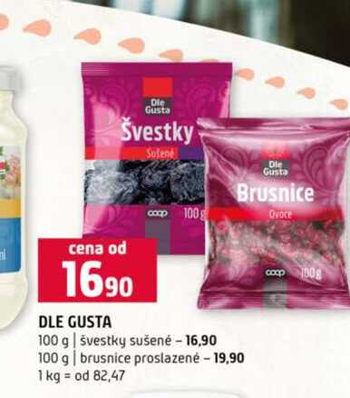 DLE GUSTA 100 g švestky sušené 100 g brusnice proslazené