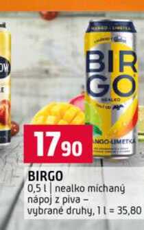 BIRGO 0,5l nealko míchaný nápoj z piva vybrané druhy