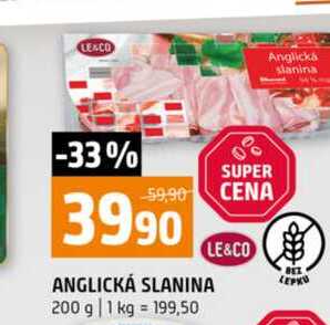 Anglická slanina 200 g
