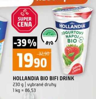 HOLLANDIA BIO BIFI DRINK 230 g vybrané druhy