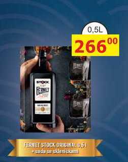 FERNET STOCK ORIGINAL 0,5l sada se skleničkami 