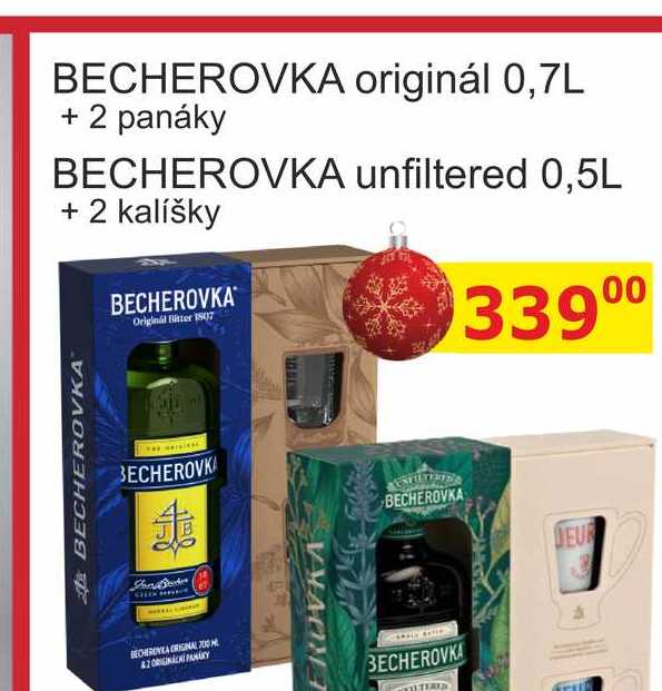 BECHEROVKA originál 0,7L + 2 panáky 