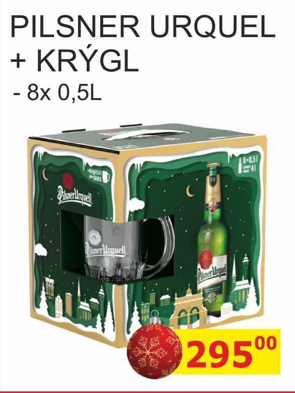 PILSNER URQUEL + KRÝGL - 8x 0,5L