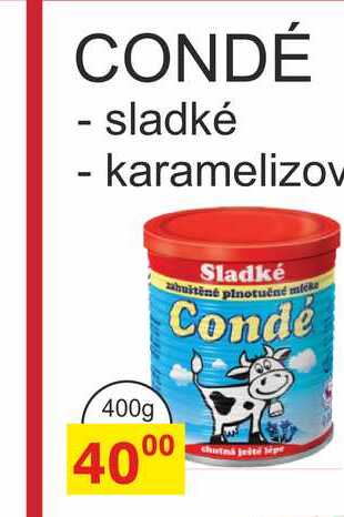 Condé Sladké zahuštěné plnotučné mléko 400g