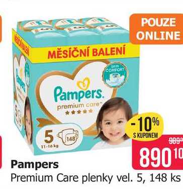 Pampers Premium Care plenky vel. 5, 148 ks 