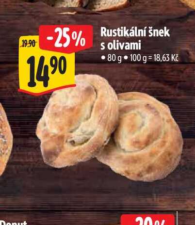 Rustikální šnek s olivami 80 g 