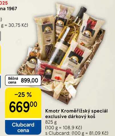 Kmotr Kroměřížský speciál exclusive dárkový koš, 825 g 