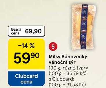 Milsy Bánovecký vánoční sýr, 190 g 