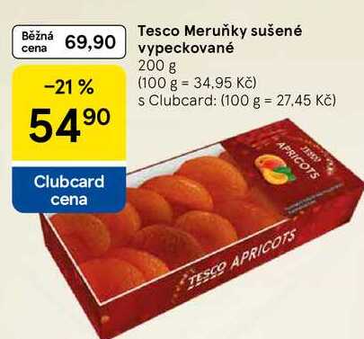 Tesco Meruňky sušené vypeckované, 200 g  