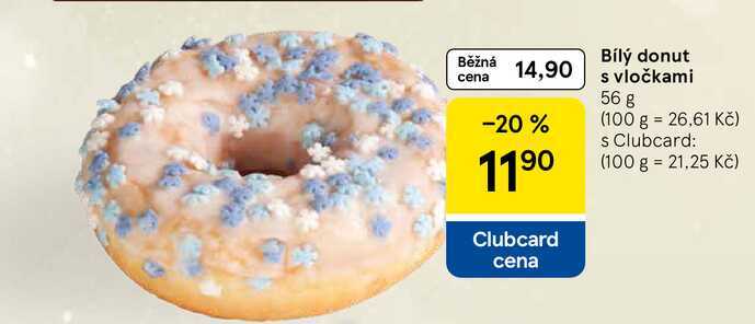 Bílý donut s vločkami, 56 g 