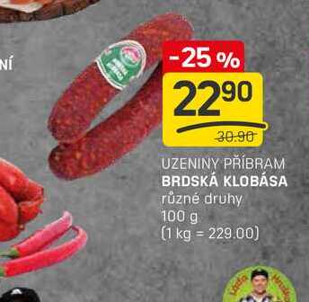 BRDSKÁ KLOBÁSA různé druhy 100 g