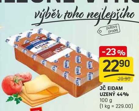 JČ EIDAM UZENÝ 44% 100 g