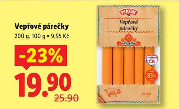 Vepřové párečky, 200 g