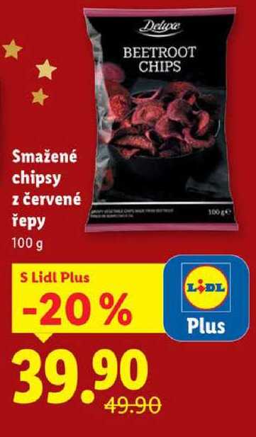 Smažené chipsy z červené řepy, 100 g