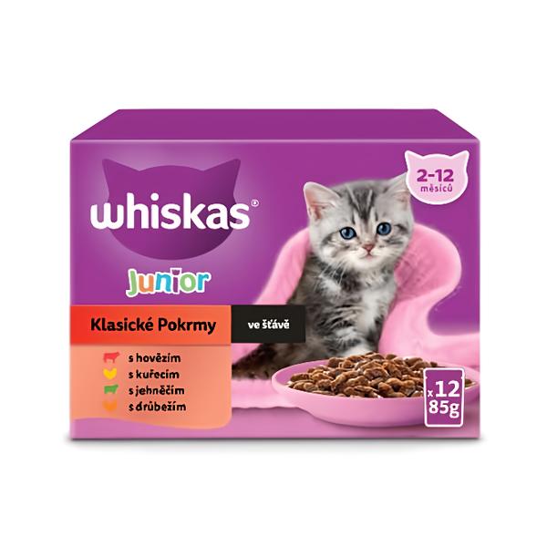 Whiskas Kapsičky Klasický výběr ve šťávě pro koťata 12x85g