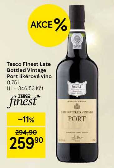 Tesco Finest Late Bottled Vintage Port likérové víno, 0.75 l