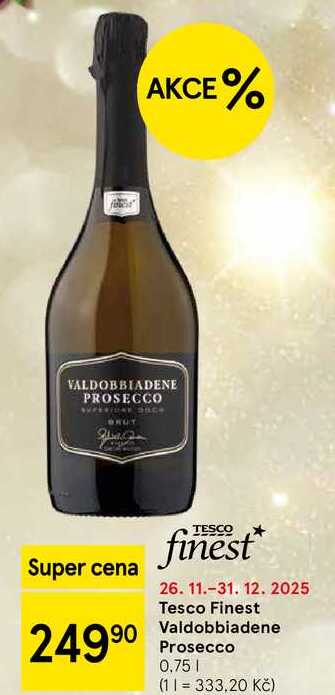 Tesco Finest Valdobbiadene Prosecco, 0.75 l