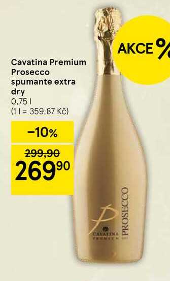 Cavatina Premium Prosecco spumante extra dry, 0.75 l
