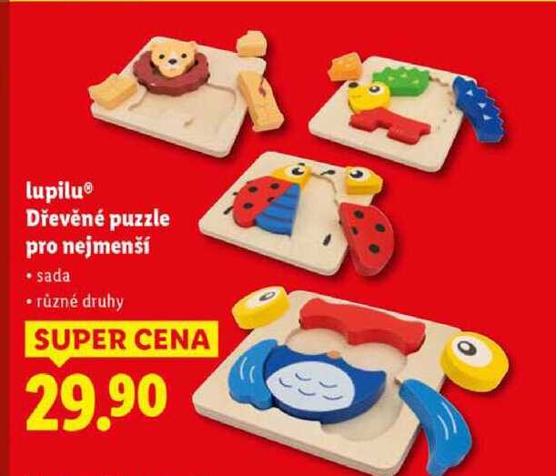 lupilu Dřevěné puzzle pro nejmenší 