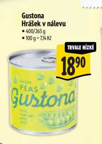 Gustona Hrášek v nálevu 400/265 g 