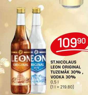 ST.NICOLAUS LEON ORIGINAL TUZEMÁK 30%, VODKA 30% 0,5l