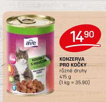 KONZERVA PRO KOČKY různé druhy 415 g