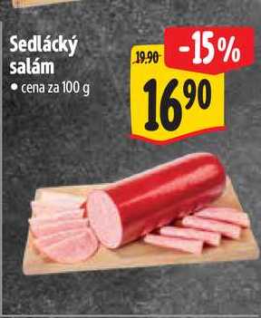 Sedlácký salám, cena za 100 g