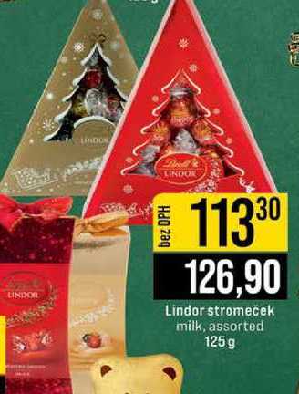 Lindor stromeček milk, assorted 125 g 