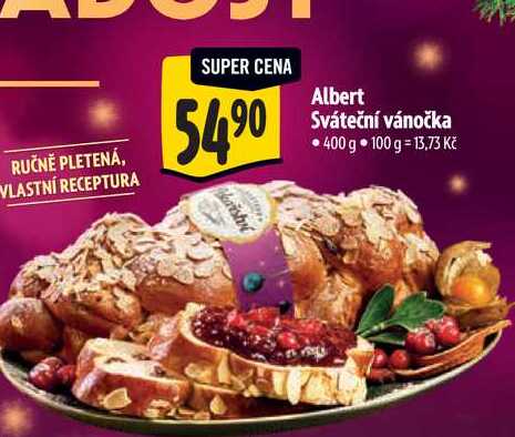Albert Sváteční vánočka 400 g