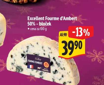 Excellent Fourme d'Ambert 50% - bloček 100 g