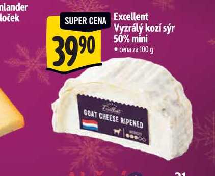 Excellent Vyzrálý kozí sýr 50% mini 100 g