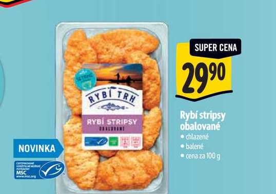   Rybí stripsy obalované  100 g