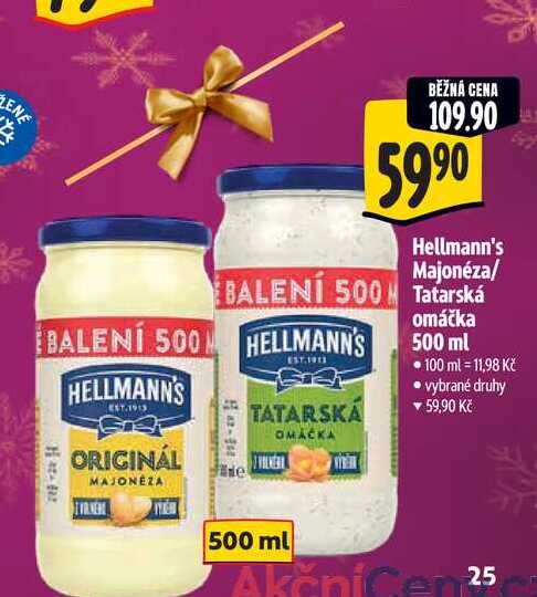   Hellmann's Majonéza/ Tatarská omáčka 500 ml  