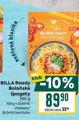 BILLA Ready Boloňské špagety 350 g 