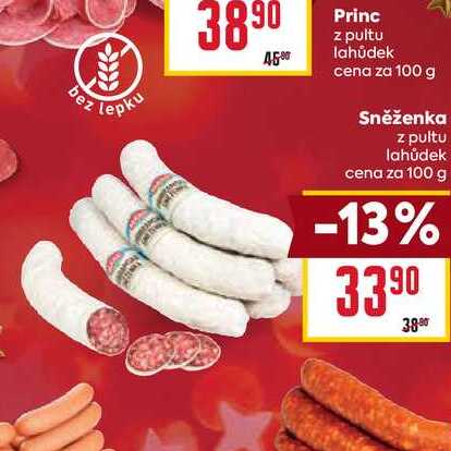 Sněženka z pultu lahůdek cena za 100g