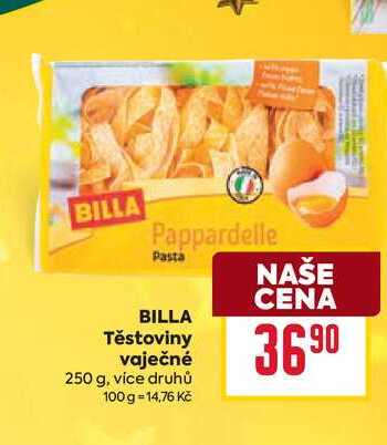 BILLA Těstoviny vaječné 250 g