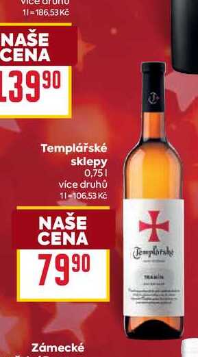 Templářské sklepy 0,75l